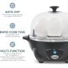 Elite Gourmet EGC710DKG Rapid Egg Cooker, 7 Easy-To-Peel, Hard, Medium, Soft Boiled Eggs, Poacher, Omelet Maker, Auto Shut-Off, Alarm, 16-Recipe Booklet, BPA-Free, Ash(Ash)