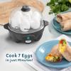 Elite Gourmet EGC710DKG Rapid Egg Cooker, 7 Easy-To-Peel, Hard, Medium, Soft Boiled Eggs, Poacher, Omelet Maker, Auto Shut-Off, Alarm, 16-Recipe Booklet, BPA-Free, Ash(Ash)