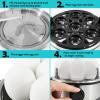 Elite Gourmet EGC710DKG Rapid Egg Cooker, 7 Easy-To-Peel, Hard, Medium, Soft Boiled Eggs, Poacher, Omelet Maker, Auto Shut-Off, Alarm, 16-Recipe Booklet, BPA-Free, Ash(Stainless Steel)
