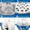 Elite Gourmet EGC710DKG Rapid Egg Cooker, 7 Easy-To-Peel, Hard, Medium, Soft Boiled Eggs, Poacher, Omelet Maker, Auto Shut-Off, Alarm, 16-Recipe Booklet, BPA-Free, Ash(Ocean)