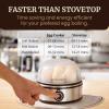 Elite Gourmet EGC855SS Easy Egg Cooker, 7-Egg Capacity, Soft, Medium, Hard-Boiled, Omelets, Poached Eggs, Plays Melody when Done, Auto Shut-Off, Measuring Cup, Stainless Steel(Stainless Steel)