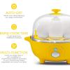 Elite Gourmet EGC855SS Easy Egg Cooker, 7-Egg Capacity, Soft, Medium, Hard-Boiled, Omelets, Poached Eggs, Plays Melody when Done, Auto Shut-Off, Measuring Cup, Stainless Steel(Yellow)