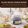 Elite Gourmet EGC855SS Easy Egg Cooker, 7-Egg Capacity, Soft, Medium, Hard-Boiled, Omelets, Poached Eggs, Plays Melody when Done, Auto Shut-Off, Measuring Cup, Stainless Steel(Stainless Steel)