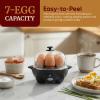Elite Gourmet EGC855SS Easy Egg Cooker, 7-Egg Capacity, Soft, Medium, Hard-Boiled, Omelets, Poached Eggs, Plays Melody when Done, Auto Shut-Off, Measuring Cup, Stainless Steel(Black)
