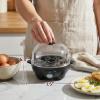 Elite Gourmet EGC855SS Easy Egg Cooker, 7-Egg Capacity, Soft, Medium, Hard-Boiled, Omelets, Poached Eggs, Plays Melody when Done, Auto Shut-Off, Measuring Cup, Stainless Steel(Black)