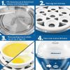 Elite Gourmet Easy Electric 7 Egg Capacity Cooker, Poacher, Omelet Maker, Scrambled, Soft, Medium, Hard Boiled with Auto Shut-Off and Buzzer, BPA Free(Classic Blue)