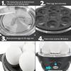 Elite Gourmet Easy Electric 7 Egg Capacity Cooker, Poacher, Omelet Maker, Scrambled, Soft, Medium, Hard Boiled with Auto Shut-Off and Buzzer, BPA Free(Dark Grey)