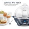 Elite Gourmet Easy Electric 7 Egg Capacity Cooker, Poacher, Omelet Maker, Scrambled, Soft, Medium, Hard Boiled with Auto Shut-Off and Buzzer, BPA Free(Grey Blue)