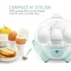 Elite Gourmet Easy Electric 7 Egg Capacity Cooker, Poacher, Omelet Maker, Scrambled, Soft, Medium, Hard Boiled with Auto Shut-Off and Buzzer, BPA Free(Mint)