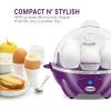 Elite Gourmet Easy Electric 7 Egg Capacity Cooker, Poacher, Omelet Maker, Scrambled, Soft, Medium, Hard Boiled with Auto Shut-Off and Buzzer, BPA Free(Purple)