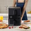 Elite Gourmet Glass Air Fryer, 2.4 Qt Compact Size for 1–2 People, PFAS-Free Ceramic & Glass Basket, Visible Cooking, Adjustable Temp 175–400°F, 1150W, Black(10.5 Quart)