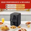 Elite Gourmet Glass Air Fryer, 2.4 Qt Compact Size for 1–2 People, PFAS-Free Ceramic & Glass Basket, Visible Cooking, Adjustable Temp 175–400°F, 1150W, Black(10.5 Quart)