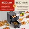 Elite Gourmet Glass Air Fryer, 2.4 Qt Compact Size for 1–2 People, PFAS-Free Ceramic & Glass Basket, Visible Cooking, Adjustable Temp 175–400°F, 1150W, Black(10.5 Quart)