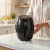 Elite Gourmet Glass Air Fryer, 2.4 Qt Compact Size for 1–2 People, PFAS-Free Ceramic & Glass Basket, Visible Cooking, Adjustable Temp 175–400°F, 1150W, Black(2.1 Quart)
