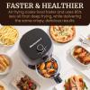 Elite Gourmet Glass Air Fryer, 2.4 Qt Compact Size for 1–2 People, PFAS-Free Ceramic & Glass Basket, Visible Cooking, Adjustable Temp 175–400°F, 1150W, Black(2.4 Quart)
