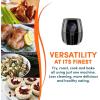 Elite Gourmet Glass Air Fryer, 2.4 Qt Compact Size for 1–2 People, PFAS-Free Ceramic & Glass Basket, Visible Cooking, Adjustable Temp 175–400°F, 1150W, Black(5.3 Quart)