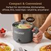 Elite Gourmet NOODLE EXPRESS™ Hot Pot, Prepare Ramen, Rice, Soups, Stews, Boil Water, Stainless-Steel Interior, Glass Lid, High/Low/Off Settings, Grey(Ceramic)
