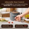 Elite Gourmet NOODLE EXPRESS™ Hot Pot, Prepare Ramen, Rice, Soups, Stews, Boil Water, Stainless-Steel Interior, Glass Lid, High/Low/Off Settings, Grey(Ceramic)