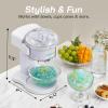Elite Gourmet Snow Cone & Shaved Ice Maker, ESI2215P, Refreshing Slushies, Margaritas, Boba Drinks, Snow Cone & Holder and Ice Mold, Use Cubed & Bagged Ice, Stainless Steel Shaving Blade, Periwinkle(White)