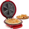 Elite Gourmet 11″ Cheesy Quesadilla Maker, 2-Position Locking Latch For Extra Stuffing, Easy-Slice 6-Wedge, Red(11 “)