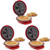 Elite Gourmet 11″ Cheesy Quesadilla Maker, 2-Position Locking Latch For Extra Stuffing, Easy-Slice 6-Wedge, Red(11 ” (Pack of 3))