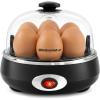 Elite Gourmet EGC007CBL# Rapid Egg Cooker, 7 Easy-To-Peel, Hard, Medium, Soft Boiled Eggs, Poacher, Omelet Maker, Auto Shut-Off, Alarm, 16-Recipe Booklet, BPA-Free, Cobalt(Charcoal Grey)