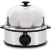 Elite Gourmet EGC710DKG Rapid Egg Cooker, 7 Easy-To-Peel, Hard, Medium, Soft Boiled Eggs, Poacher, Omelet Maker, Auto Shut-Off, Alarm, 16-Recipe Booklet, BPA-Free, Ash(Stainless Steel)