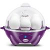 Elite Gourmet EGC710DKG Rapid Egg Cooker, 7 Easy-To-Peel, Hard, Medium, Soft Boiled Eggs, Poacher, Omelet Maker, Auto Shut-Off, Alarm, 16-Recipe Booklet, BPA-Free, Ash(Eggplant)