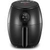Elite Gourmet Glass Air Fryer, 2.4 Qt Compact Size for 1–2 People, PFAS-Free Ceramic & Glass Basket, Visible Cooking, Adjustable Temp 175–400°F, 1150W, Black(2.1 Quart)