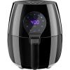 Elite Gourmet Glass Air Fryer, 2.4 Qt Compact Size for 1–2 People, PFAS-Free Ceramic & Glass Basket, Visible Cooking, Adjustable Temp 175–400°F, 1150W, Black(5.3 Quart)