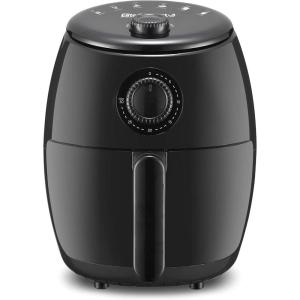 Elite Gourmet EAF2411G Digital Indoor Grill/Air Fryer Oven, 11L Capacity, Grill Rack, 8 Presets, Bake, Roast, Broil, Dehydrate, 1700-Watts, 25 Delicious Recipes, Stainless-Steel/Black(Black)