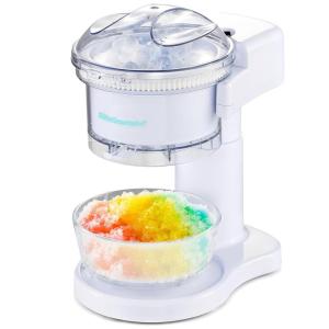 Elite Gourmet Snow Cone & Shaved Ice Maker, ESI2215P, Refreshing Slushies, Margaritas, Boba Drinks, Snow Cone & Holder and Ice Mold, Use Cubed & Bagged Ice, Stainless Steel Shaving Blade, Periwinkle(White)
