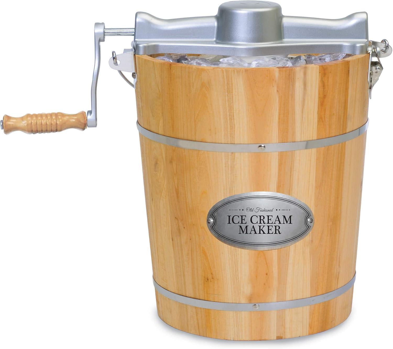 imageAmericana EIM1400R 15 Qt Freezer Bowl Automatic Easy Homemade Electric Ice Cream Maker Ingredient Chute OnOff Switch No Salt Needed Creamy Ice Cream Gelato Frozen Yogurt Sorbet Recipe BookPine
