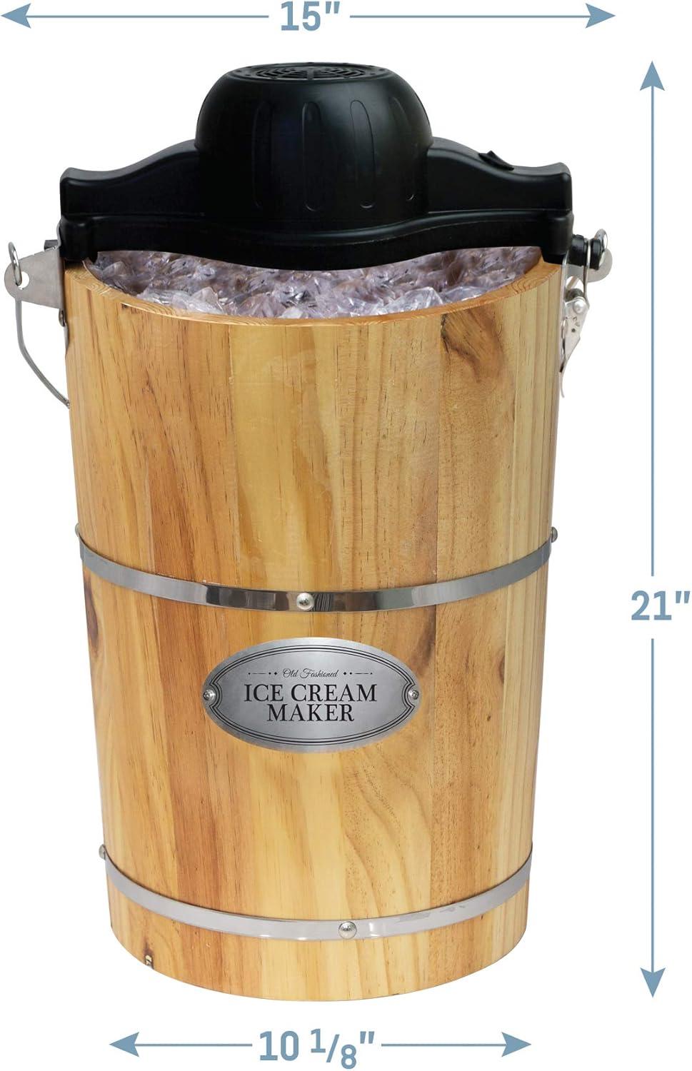 imageAmericana EIM1400R 15 Qt Freezer Bowl Automatic Easy Homemade Electric Ice Cream Maker Ingredient Chute OnOff Switch No Salt Needed Creamy Ice Cream Gelato Frozen Yogurt Sorbet Recipe BookPine