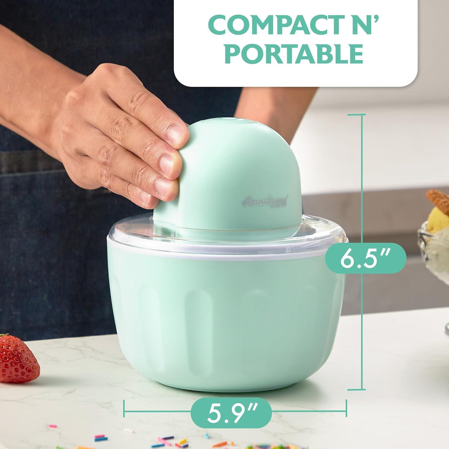imageElite Gourmet Americana Collection Elite EIM520M 1 Quart Automatic Easy Homemade Electric Ice Cream Maker Frozen Yogurt Sorbet Gelato Treat with Recipes MintMint