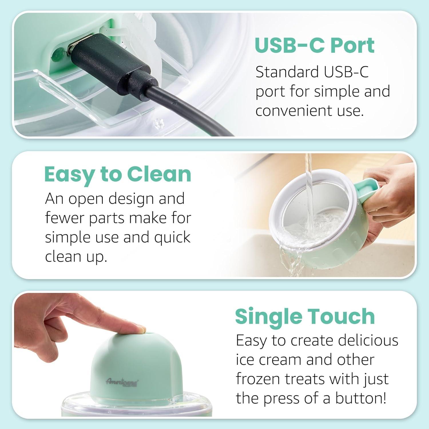 imageElite Gourmet Americana Collection Elite EIM520M 1 Quart Automatic Easy Homemade Electric Ice Cream Maker Frozen Yogurt Sorbet Gelato Treat with Recipes MintMint
