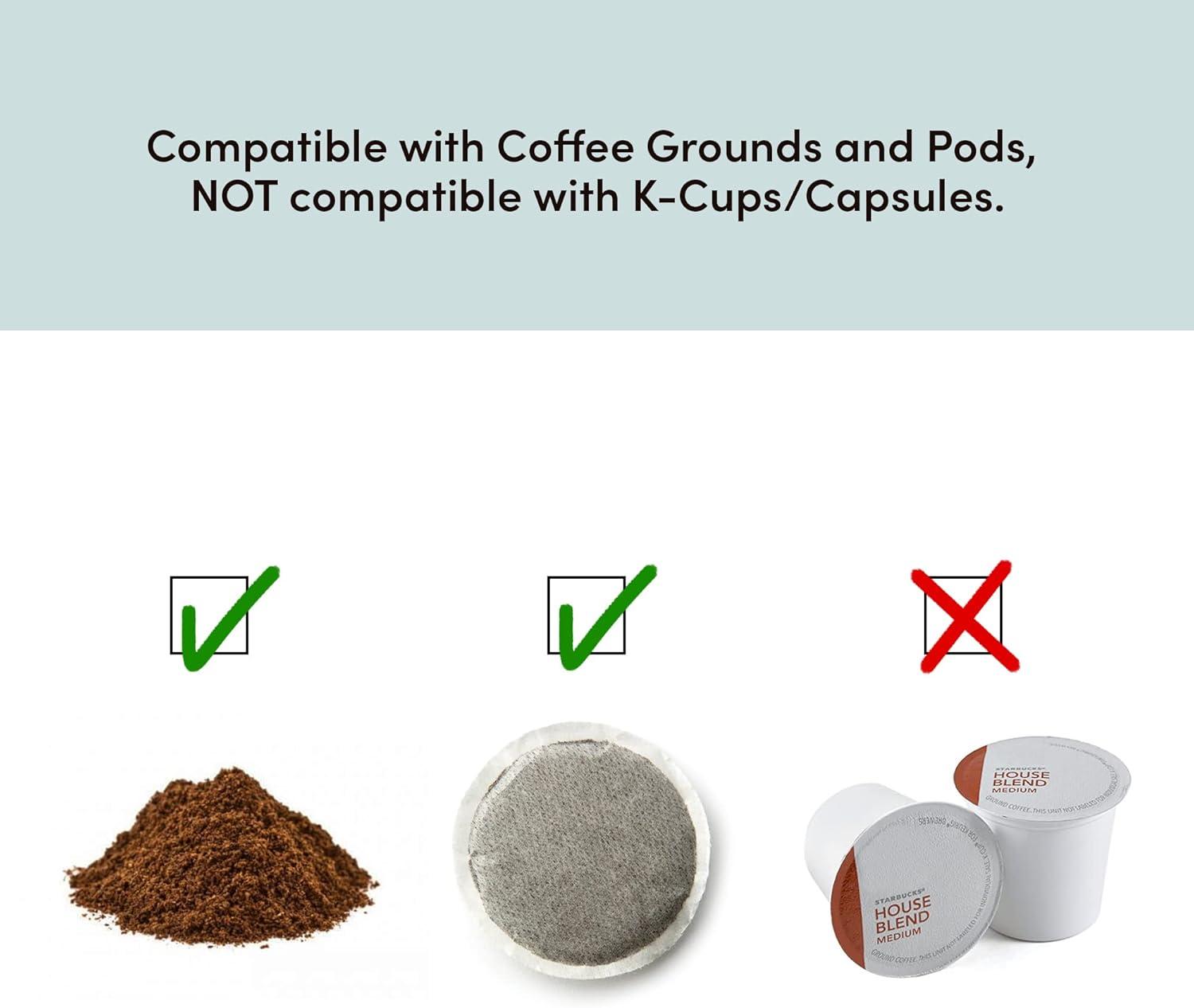 imageElite Gourmet EHC111A Personal SingleServe Compact Coffee Maker Brewer Includes 14Oz Stainless Steel Interior Thermal Travel Mug Compatible with Coffee Grounds Reusable Filter BlackStainless Steel