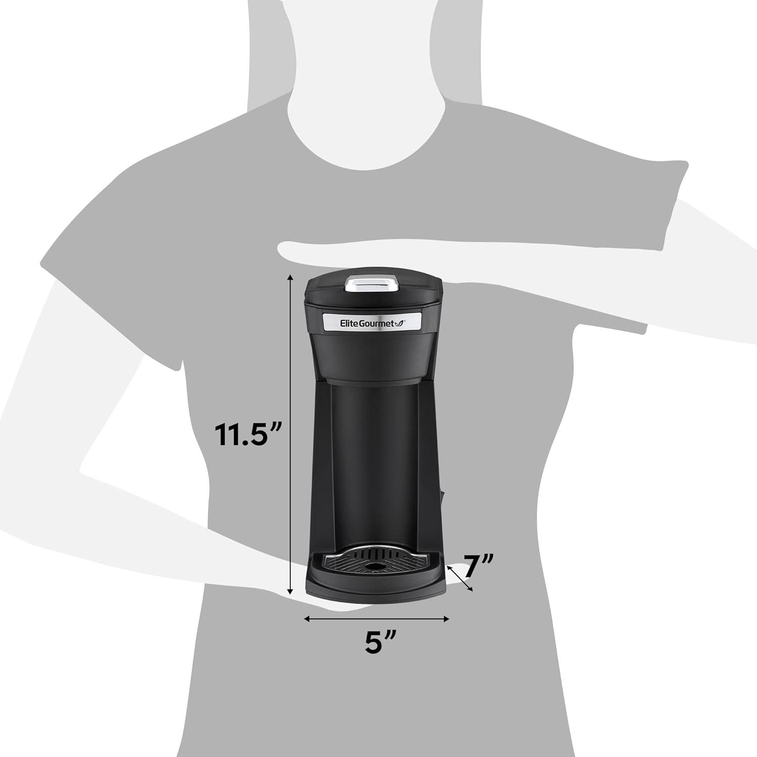imageElite Gourmet EHC116 Dual Drip Double Coffee Maker Brewer Includes Two 14 Oz Stainless Steel Interior Thermal Travel Mugs Compatible with Coffee Grounds Reusable Filter Black16 ounce