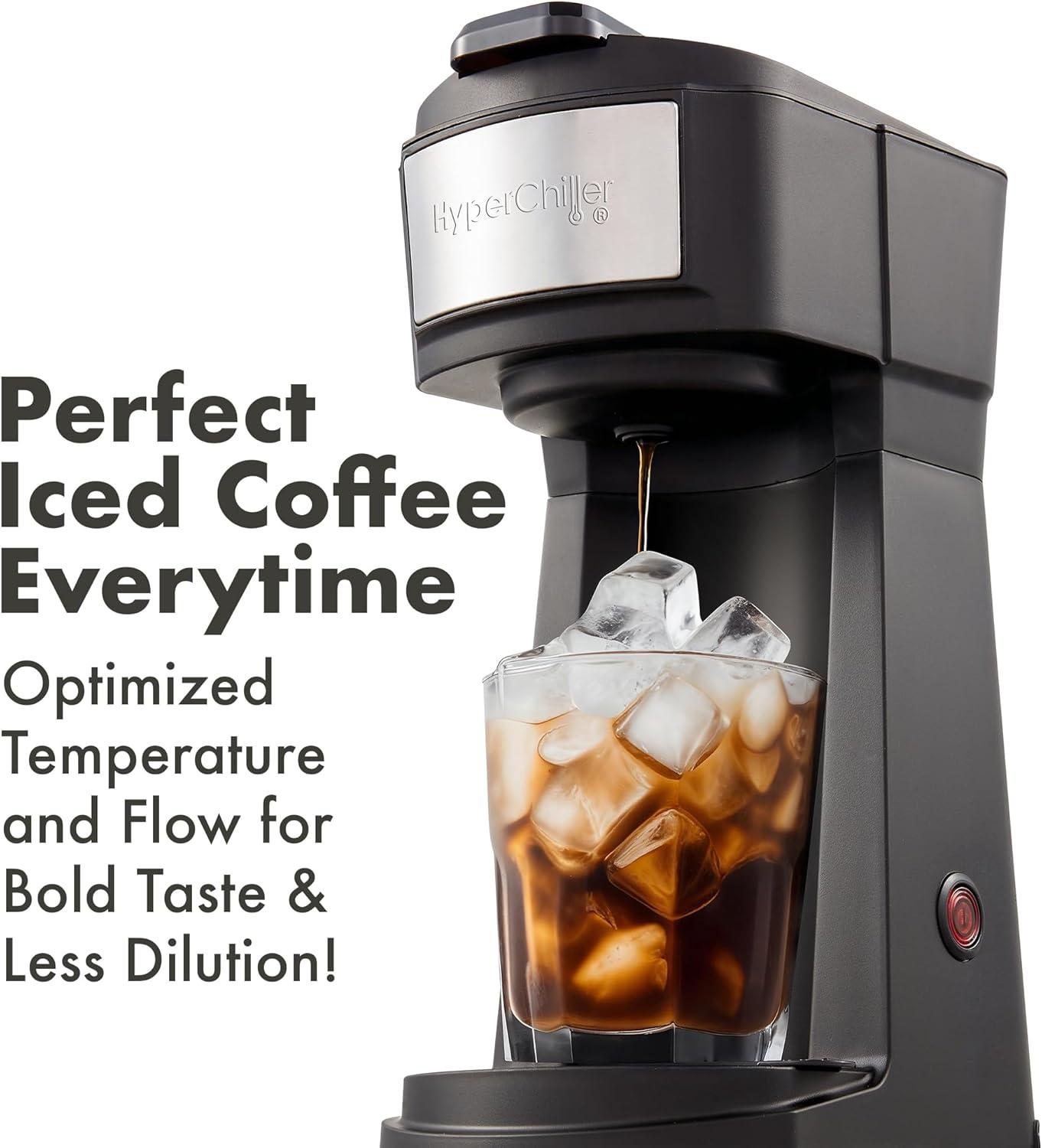 imageElite Gourmet EHC117M Personal SingleServe Compact Coffee Maker Brewer Includes 14Oz Thermal Travel Mug with Stainless Steel Interior Compatible with Coffee Grounds Reusable Filter MintBlack