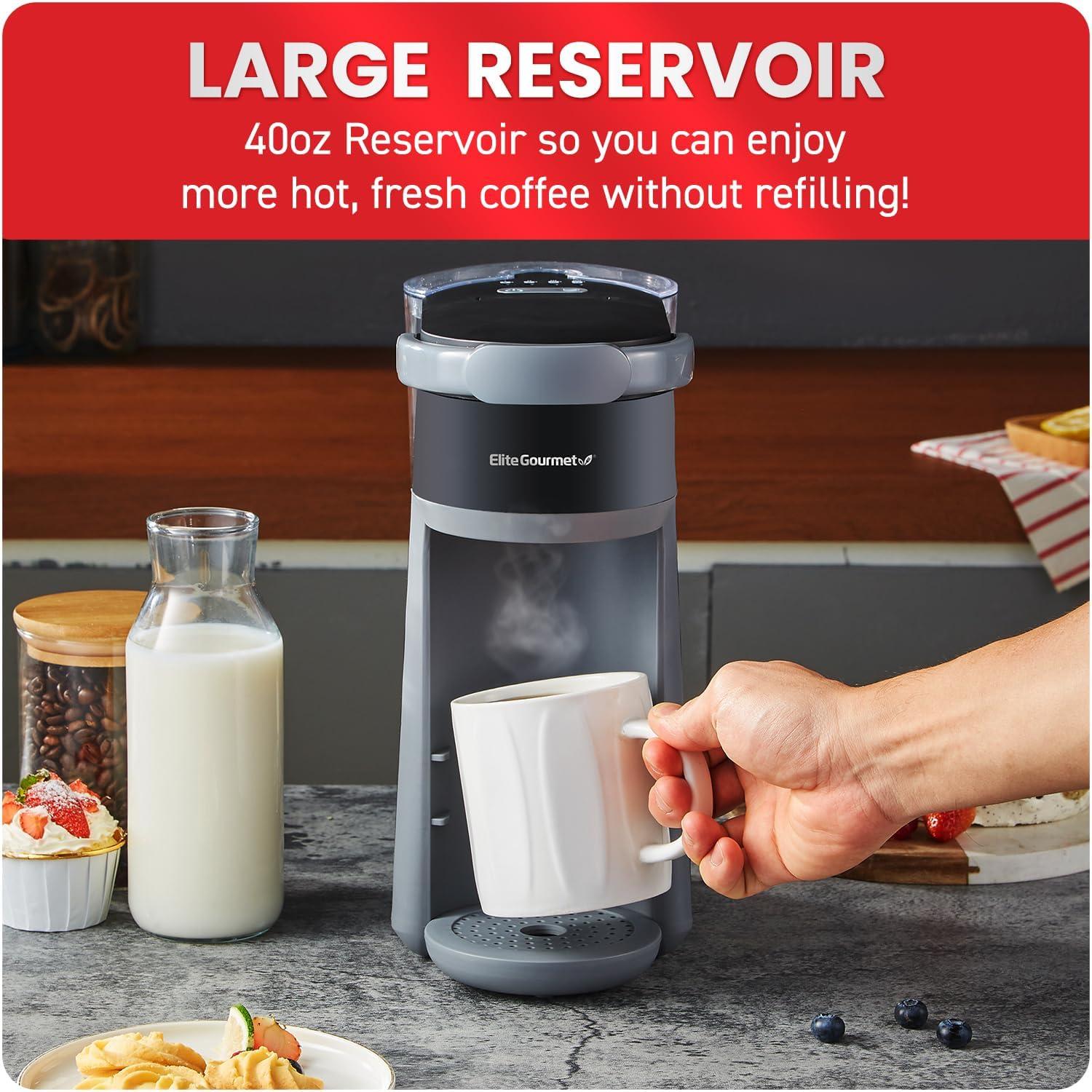 imageElite Gourmet EHC5055 Automatic Brew amp Drip Coffee Maker with Pause N Serve Reusable Filter OnOff Switch Water Level Indicator Black16 ounces