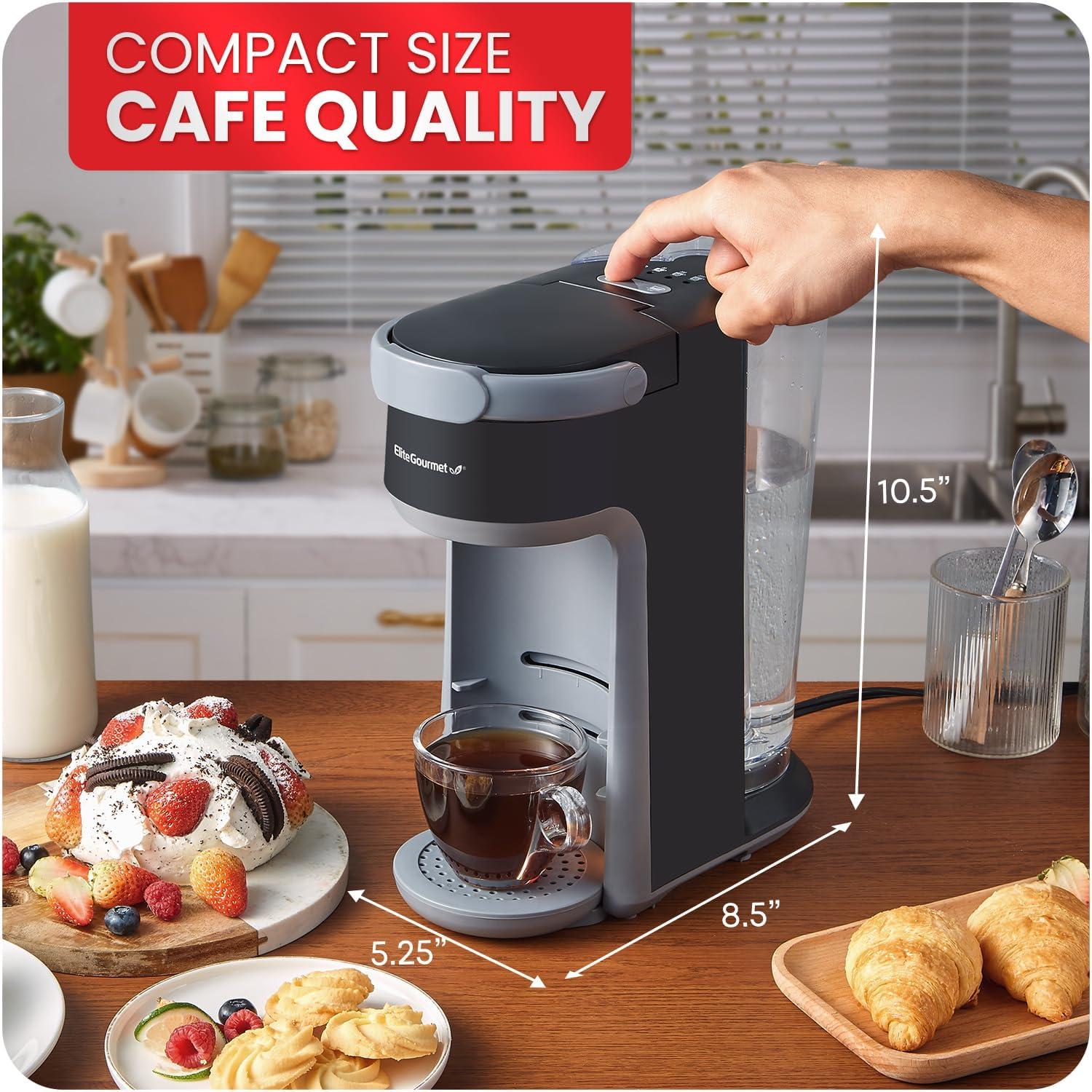imageElite Gourmet EHC9420 Automatic 5Cup Brew amp Drip Coffee Maker with Pause N Serve Reusable Filter OnOff Switch Water Level IndicatorBlack