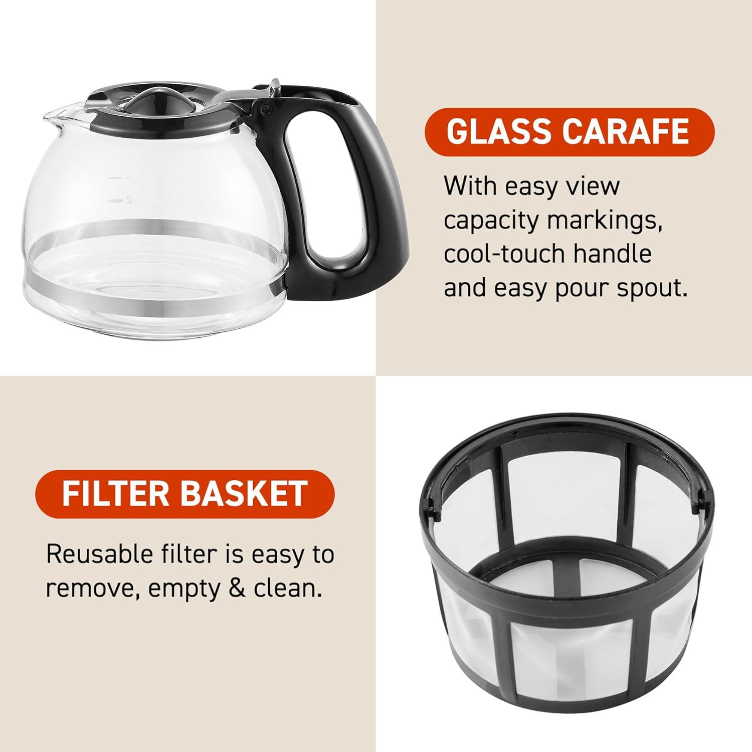 imageElite Gourmet EHC9420 Automatic 5Cup Brew amp Drip Coffee Maker with Pause N Serve Reusable Filter OnOff Switch Water Level IndicatorBlack