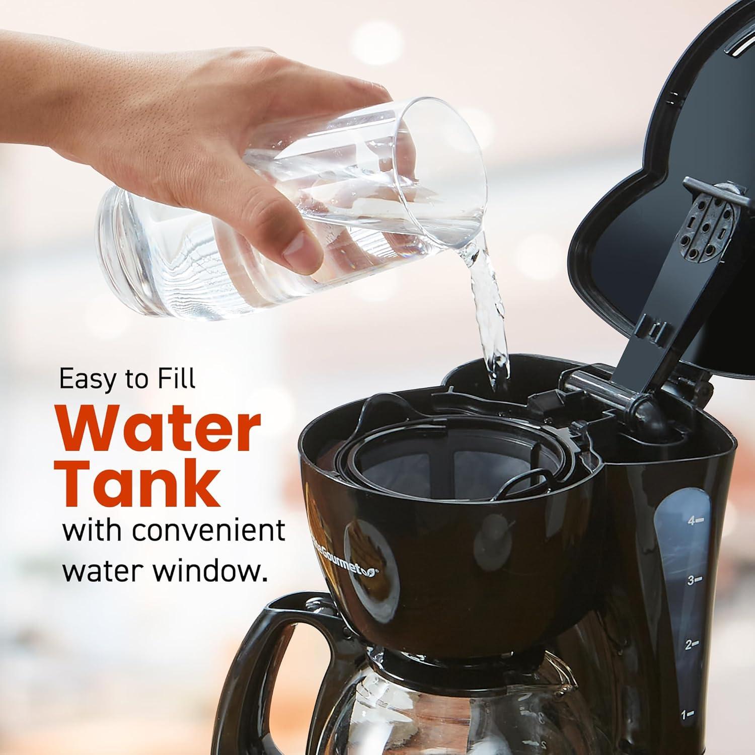 imageElite Gourmet EHC9420 Automatic 5Cup Brew amp Drip Coffee Maker with Pause N Serve Reusable Filter OnOff Switch Water Level IndicatorBlack