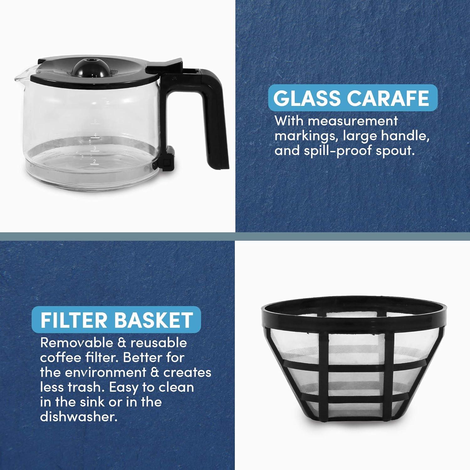 imageElite Gourmet EHC9420 Automatic 5Cup Brew amp Drip Coffee Maker with Pause N Serve Reusable Filter OnOff Switch Water Level IndicatorStainless Steel