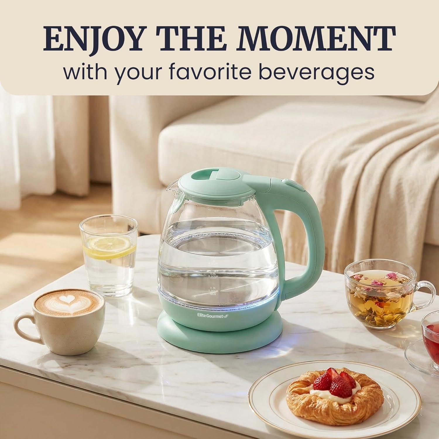 imageElite Gourmet EKT1821 18L Double Wall Insulated CoolTouch 1500W Kettle wStainless Steel Interior amp Lid 360 Swivel Base for Cord Free Serving Power On Lever Auto ShutOff Boil Dry Black11 Quarts
