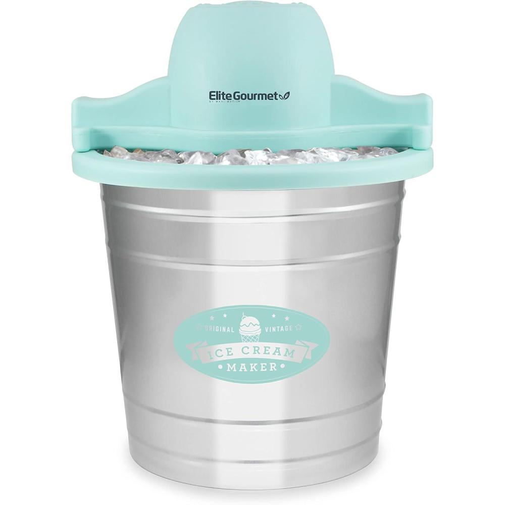 imageAmericana Collection Elite EIM1432M 15 Quart Automatic Easy Homemade Electric Ice Cream Maker Frozen Yogurt Sorbet Gelato Treat with Recipes Mint4 Quart