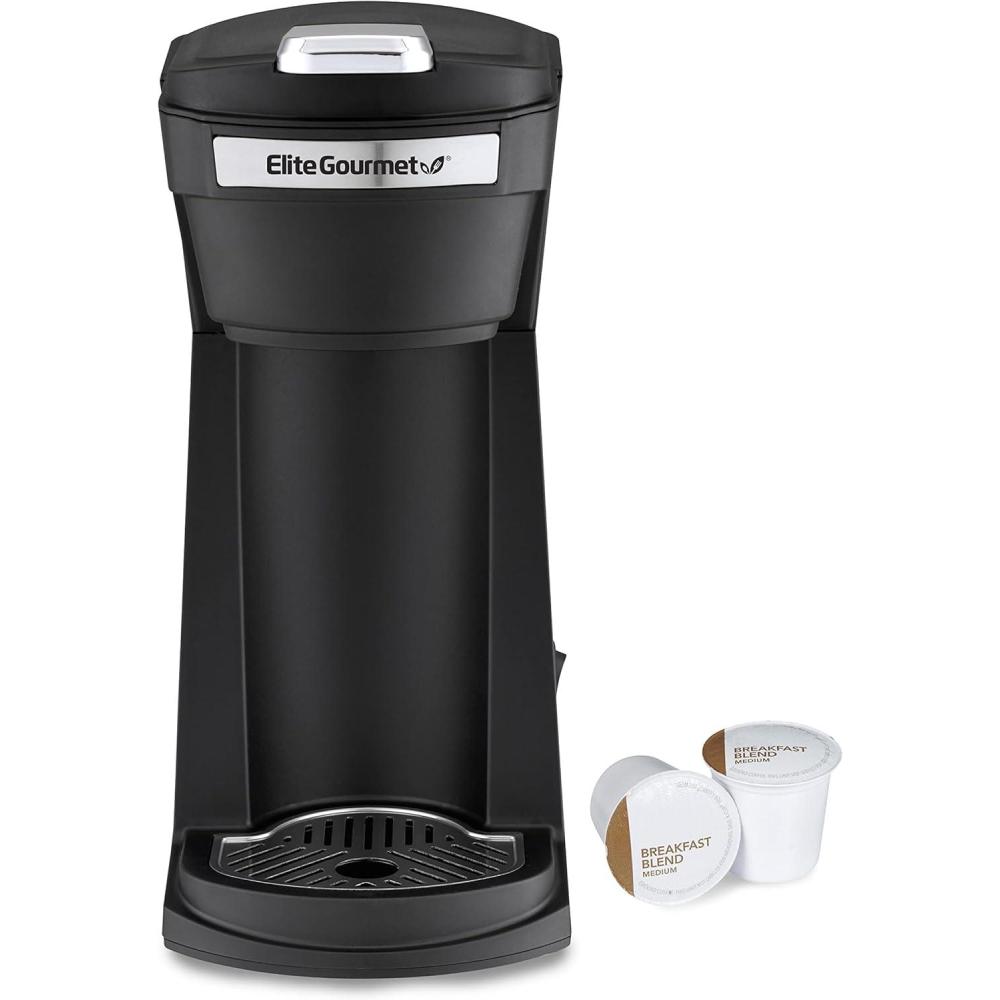 imageElite Gourmet EHC116 Dual Drip Double Coffee Maker Brewer Includes Two 14 Oz Stainless Steel Interior Thermal Travel Mugs Compatible with Coffee Grounds Reusable Filter Black16 ounce