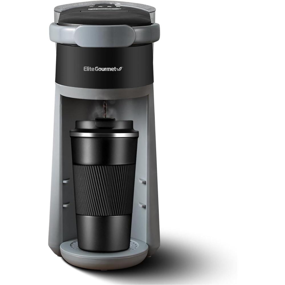 imageElite Gourmet EHC5055 Automatic Brew amp Drip Coffee Maker with Pause N Serve Reusable Filter OnOff Switch Water Level Indicator Black16 ounces