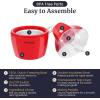 Americana EIM-1400R 1.5 Qt Freezer Bowl Automatic Easy Homemade Electric Ice Cream Maker, Ingredient Chute, On/Off Switch, No Salt Needed, Creamy Ice Cream, Gelato, Frozen Yogurt, Sorbet, Recipe Book(Red)