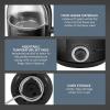 Elite Gourmet 1.2L Electric Glass Kettle, 1200W Fast Boil, Adjustable Temperature Control & Keep Warm, BPA-Free Borosilicate Glass, Auto Shut-Off & Boil-Dry Protection, 360° Cordless Base, Mint(Black)